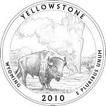 25 центов США 2010 год Прекрасная Америка: Йеллоустоунский национальный парк
