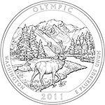 25 центов США 2011 год Прекрасная Америка: Национальный парк Олимпик
