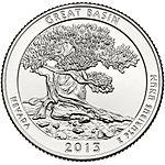 25 центов США 2013 год Национальный парк Грейт-Бейсин