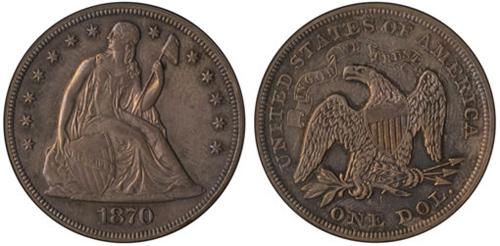 1 доллар США 1870 год