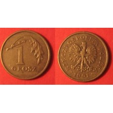 Польша,  1 грош, обращение. Год: 2011