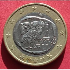 Греция, 1 евро, обращение. Год: 2009
