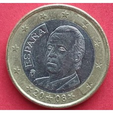 Испания, 1 евро, обращение. Год: 2008