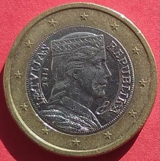 Латвия, 1 евро, обращение. Год: 2014
