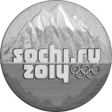 25 рублей XXII Олимпийские игры 2014 года в Сочи:  Эмблема игр (горы) ГОД НА АВЕРСЕ 2014, состояние: монета в запайке
